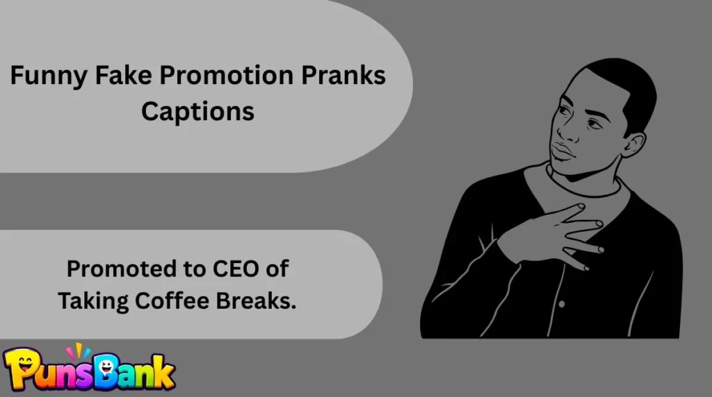 Funny Fake Promotion Pranks Captions