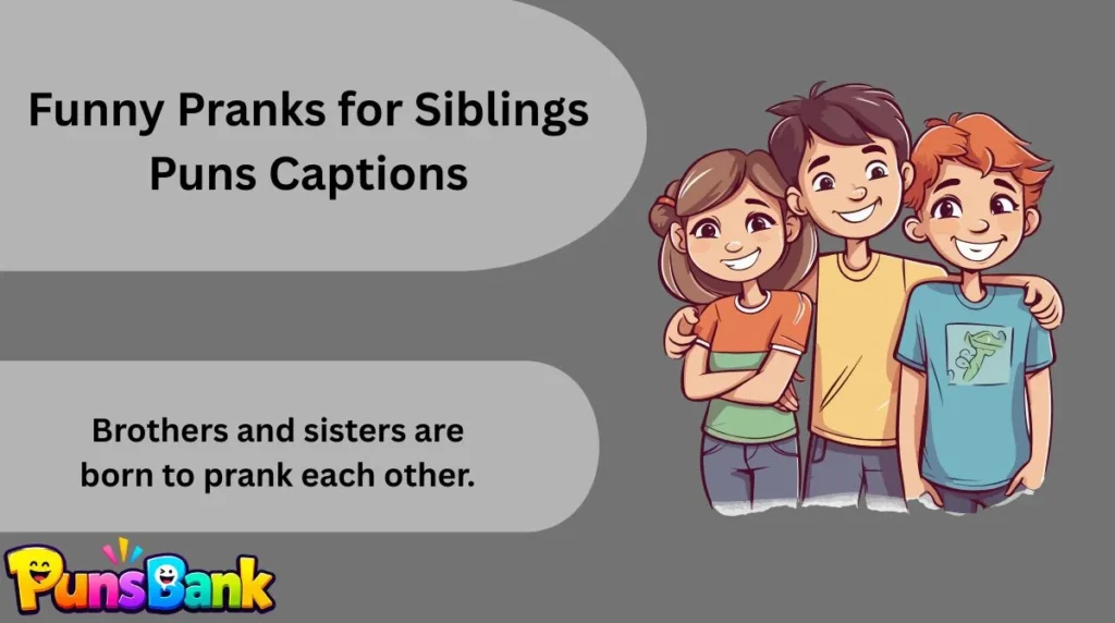 Funny Pranks for Siblings Puns Captions