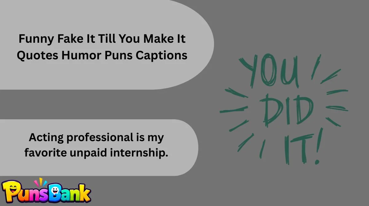 Funny Fake It Till You Make It Quotes Humor Puns Captions