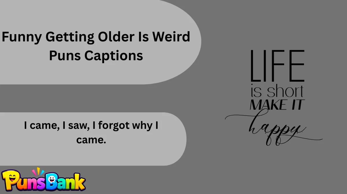 Funny Getting Older Is Weird Puns Captions